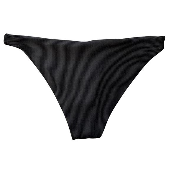 New L*SPACE Women's Black Ribbed Camacho Bikini Bottom Size XS - Picture 4 of 6